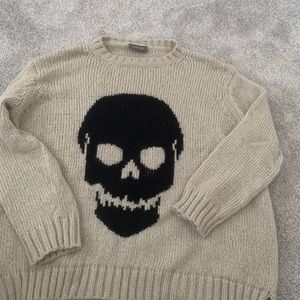 Wooden ships skull sweater